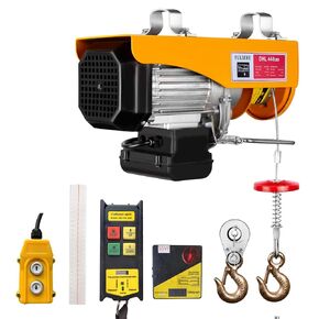 440LBS Electric Hoist with Remote Control - Ideal for Lifting in Garages, Balconies, and Construction Sites. Automatic Lift Electric Winch with Cable Cranes for Heavy Duty Lifting