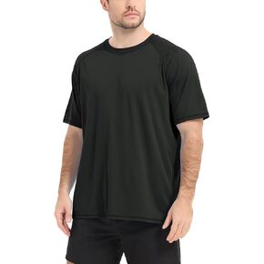 Men's Swim Shirt Short Sleeve Rash Guard UPF 50+ Outdoor Fishing Running Quick Dry Shirts for Men