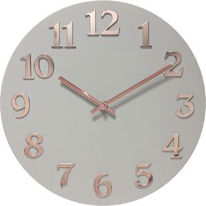 Infinity Instruments Vogue, Modern Matte Finish Open Face Wall Clock, Stunning Easy to read Metal Hands and Numbers, Easy Hang Keyhole Design, 12 Inch, Black/Silver…