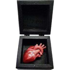 3D My Heart in A Box Handmade Carved Heart Shape Gifts Wooden for Her or Him - Christmas, Valentine's Day, Mother's Day, Father's Day, Birthday(Black Box)