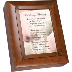 Cottage Garden Thought of You With Love Woodgrain Remembrance Keepsake Box