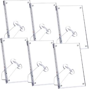 Maitys 6 Pieces 4x6 Inch Picture Frame Acrylic Clear Photo Frame with Magnets Clear Picture Frames with Stand for Tabletop Display