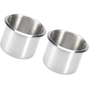 Motoforti Universal Cup Drink Holder, Stainless Steel, Silver Tone, 2 Pcs