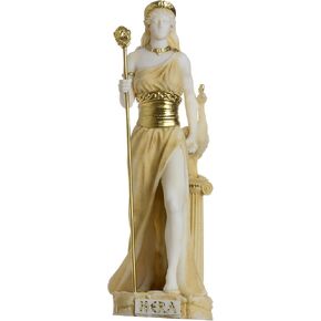 Hera Goddess of marriage, women, childbirth, and family Alabaster Gold Tone 6.69