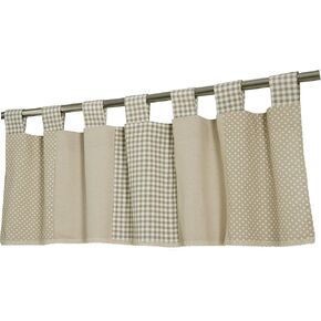 ستائر نافذة المطبخ البدائية الكلاسيكية الريفية، ستائر نافذة علوية منقوشة على شكل مزرعة، مقاس 51 بوصة × 17 بوصة، رمادي داكن in Kuwait