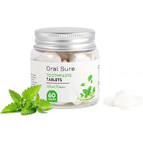 Toothpaste Tablets - Mint Flavor, Anti-Plaque, Anti-Cavity, Prevents Tooth Decay, Anti-Gingivitis, Oral Cleaner, Travel-Friendly, Fluoride-Free