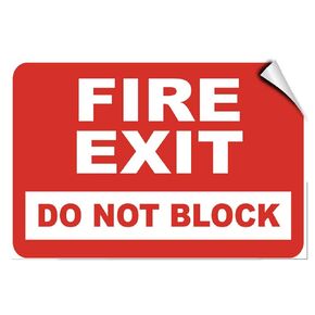 Fire Exit Do Not Block Security Label Decal Sticker 10 Inches X 7 Inches in Saudi Arabia