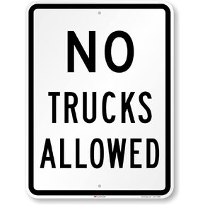 SmartSign - K-1817-EG-18x24-D2 "No Trucks Allowed" Sign | 18" x 24" 3M Engineer Grade Reflective Aluminum Black on White