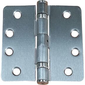 Hinge Outlet Commercial Ball Bearing Hinges, 4 Inch with 1/4 Inch Radius, Satin Nickel, 2 Pack