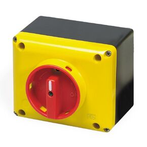 ASI SQ025003BC10 Enclosed Rotary Disconnect Switch, Yellow/Red