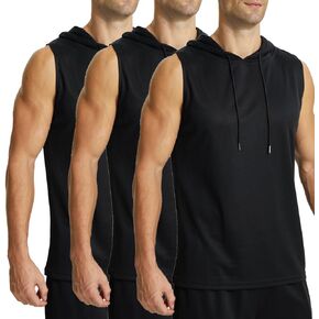 LANBAOSI Mens Workout Tank Tops Sleeveless Hoodie Hooded Vest Men Bodybuilding Muscle Tank Cut Off Shirts Gym Hoodies