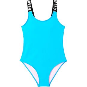 SERENYOU Girls One Piece Swimsuits Bright Color Bathing Suits Summer Hawaii Swimwear 3-10 Years
