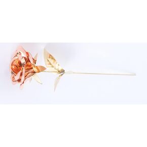 6.5 Inch Golden Metal Roses Flower - Hand Forged Copper Rose Sculpture - Metal Roses - Rosecs for Romantic Anniversary Wedding Birthday Valentine's Day Gift - Personalized Present- with Gift Box (1)