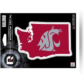Washington State Cougars Decal - State Shaped Decal - 5" x 6"