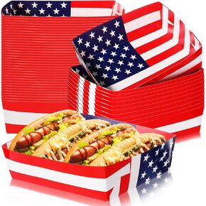 36 Pcs International Flag Party Supplies 5 lb World Country Flag Nacho Boats Snack Serving Food Trays for Football Game Party International Party Supplies(Mixed Flag)