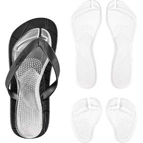 2pcs Flip Flop Thong Cushion, Adhesives Gel Shoe Pad Anti-Slip Shock Absorption Invisible Slim Inserts Flip Flop Strap Pads Reliable Toe Protectors(Transparent)