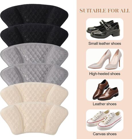 Healifty 6 Pairs Heel Pads Heel Grips Shoe Heel Pad Heel Cushion Heel Protectors Shoe Pads Inserts Shoe Filler or Shoes Too Big in Saudi Arabia