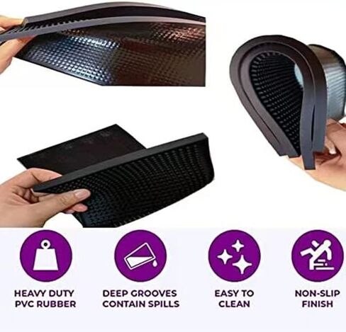 WANGCHAO Bar Mat Set Rubber Bar Service Spill Mat 3-Pack Dish Drying mat Bar mat for Cocktail Bartender and Counter Top (Black 18" x 12"x0.4"+23" x 3"x0.4"+12" x 6"x0.4") in Saudi Arabia