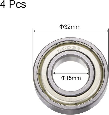 uxcell 6004-ZZ Deep Groove Ball Bearings 20mm Bore 42mm OD 12mm Thick Chrome Steel ABEC3 Accuracy Z3 Noise Level 2pcs in Saudi Arabia