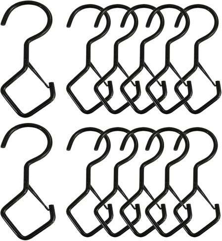 خطاف Q-Hanger S 12 قطعة مقاس 4 بوصات أسود Q Hanger S مع مشبك أمان، خطافات لولبية لأضواء سلسلة خارجية، خطافات سقف لنباتات التعليق، خطاف ضوء S in Saudi Arabia