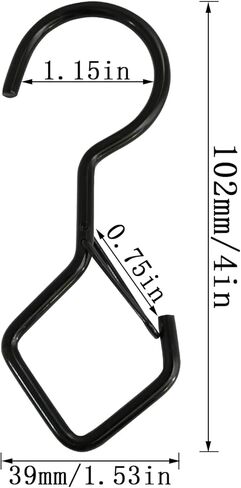 خطاف Q-Hanger S 12 قطعة مقاس 4 بوصات أسود Q Hanger S مع مشبك أمان، خطافات لولبية لأضواء سلسلة خارجية، خطافات سقف لنباتات التعليق، خطاف ضوء S in Saudi Arabia