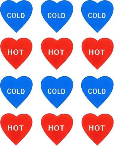 PATIKIL Self Stick Hot/Cold Water Label, 3 Pairs/6 Pack Acrylic Heart Shape Sticker Signs for Faucets Sinks, Red/Blue in Kuwait