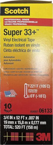 10 Rolls of 3M Scotch 06133 Super 33+ Vinyl Black Electrical Tape 3/4" x 52 FT in Saudi Arabia