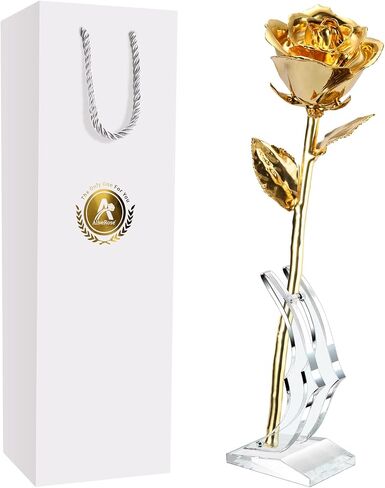 AliveRose Valentines Day Gifts for Her Rose, 24K Gold Rose Made from Real Rose - Unique Design Gold Plated Rose for Anniversary Valentines (Red Original Rose with Stand) in Saudi Arabia