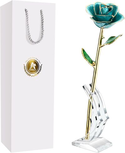 AliveRose Valentines Day Gifts for Her Rose, 24K Gold Rose Made from Real Rose - Unique Design Gold Plated Rose for Anniversary Valentines (Red Original Rose with Stand) in Saudi Arabia