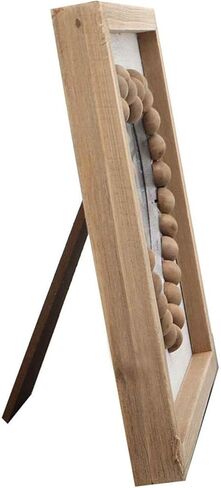 إطار صورة منضدية من الخشب الريفي لبيت المزرعة، إطار صورة مقصوص على شكل قلب مع لمسة خرز خشبية، إطار صورة مربع واحد مناسب للصور مقاس 5x5 بوصة، 7.75 × 7.75 بوصة in Kuwait