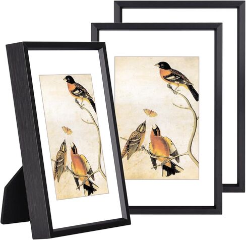 3.5x5 Picture Frame Set of 3, Black Metal Photo Frames with HD Glass, Fits 2.5x3.5 with Mat or 3.5x5 without Mat, Wall Hanging and Table Display in Saudi Arabia