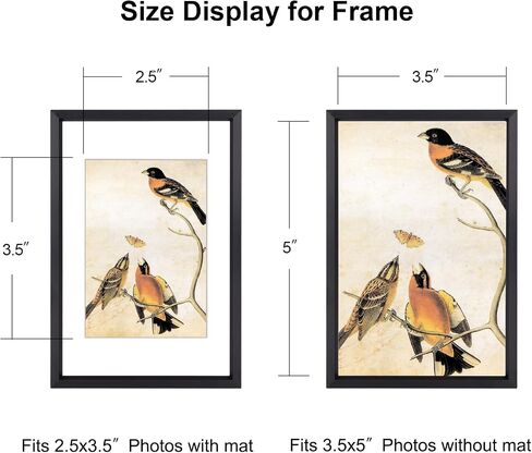 3.5x5 Picture Frame Set of 3, Black Metal Photo Frames with HD Glass, Fits 2.5x3.5 with Mat or 3.5x5 without Mat, Wall Hanging and Table Display in Saudi Arabia