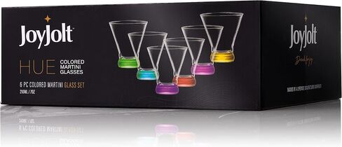 JoyJolt HUE Stemless Wine Glass Set. Large, 15 oz, Stemless, Set of 6. Short Wine Tumblers for White Wine, Red Wine, Water, No Stem Margarita Glasses, Colored in Saudi Arabia