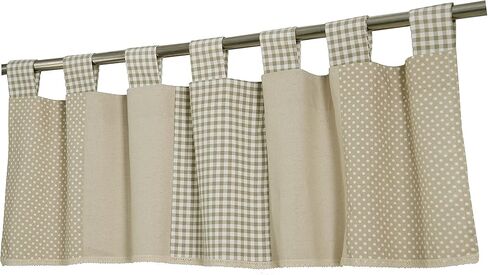 ستائر نافذة المطبخ البدائية الكلاسيكية الريفية، ستائر نافذة علوية منقوشة على شكل مزرعة، مقاس 51 بوصة × 17 بوصة، رمادي داكن in Kuwait