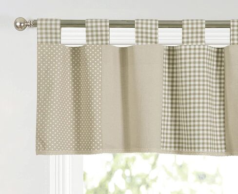 ستائر نافذة المطبخ البدائية الكلاسيكية الريفية، ستائر نافذة علوية منقوشة على شكل مزرعة، مقاس 51 بوصة × 17 بوصة، رمادي داكن in Kuwait