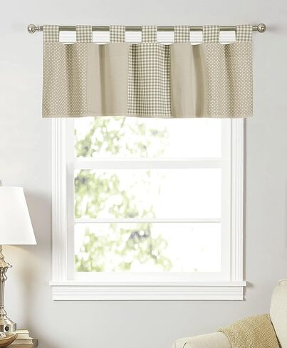 ستائر نافذة المطبخ البدائية الكلاسيكية الريفية، ستائر نافذة علوية منقوشة على شكل مزرعة، مقاس 51 بوصة × 17 بوصة، رمادي داكن in Kuwait