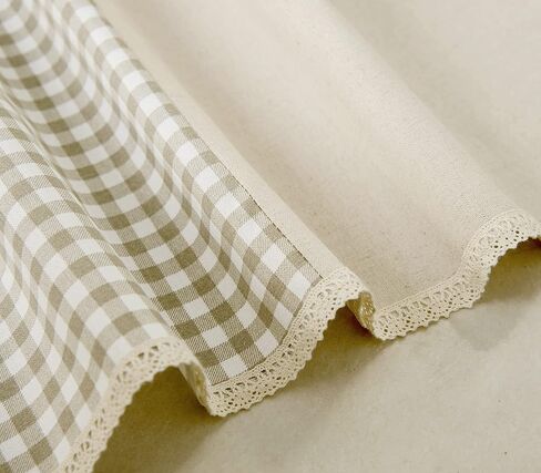 ستائر نافذة المطبخ البدائية الكلاسيكية الريفية، ستائر نافذة علوية منقوشة على شكل مزرعة، مقاس 51 بوصة × 17 بوصة، رمادي داكن in Kuwait