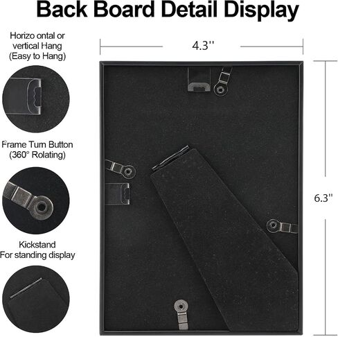 3.5x5 Picture Frame Set of 3, Black Metal Photo Frames with HD Glass, Fits 2.5x3.5 with Mat or 3.5x5 without Mat, Wall Hanging and Table Display in Saudi Arabia
