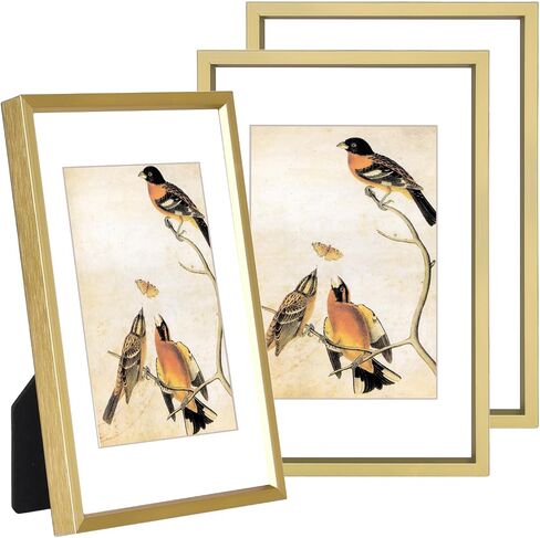 3.5x5 Picture Frame Set of 3, Black Metal Photo Frames with HD Glass, Fits 2.5x3.5 with Mat or 3.5x5 without Mat, Wall Hanging and Table Display in Saudi Arabia