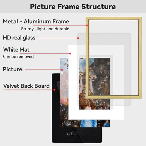 3.5x5 Picture Frame Set of 3, Black Metal Photo Frames with HD Glass, Fits 2.5x3.5 with Mat or 3.5x5 without Mat, Wall Hanging and Table Display in Saudi Arabia