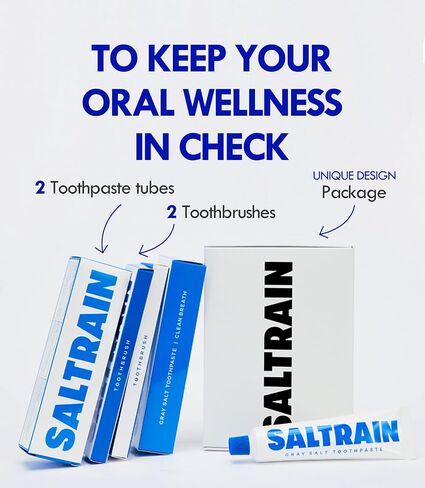 Clean Breath Toothpaste with Gray Salt | Natural Toothpaste for Fresh Breath, Zero Cavity and Resilient Gums | Mild Scent, No Fluoride & Mint Flavored Toothpaste (Couple Set) in Saudi Arabia