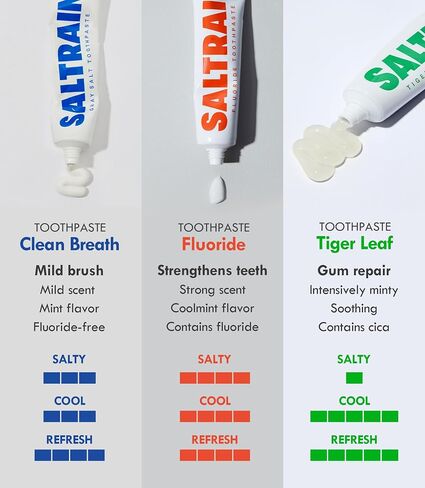 Clean Breath Toothpaste with Gray Salt | Natural Toothpaste for Fresh Breath, Zero Cavity and Resilient Gums | Mild Scent, No Fluoride & Mint Flavored Toothpaste (Couple Set) in Saudi Arabia