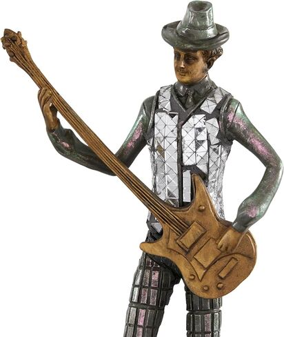 Deco 79 Polystone Musician Decorative Sculpture Home Decor Statues, Set of 2 Accent Figurines 12", 12"H, Silver in Saudi Arabia