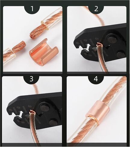 10 Pcs U Shaped Thick Copper Crimping Terminal Connector Kit,Copper Crimp Sleeve, Non Insulated Classified Cable and Wire Docking Connector Kit,Suitable for 9,10,11 Awg Gauge in Saudi Arabia