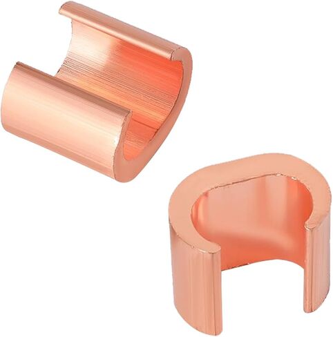 10 Pcs U Shaped Thick Copper Crimping Terminal Connector Kit,Copper Crimp Sleeve, Non Insulated Classified Cable and Wire Docking Connector Kit,Suitable for 9,10,11 Awg Gauge in Saudi Arabia