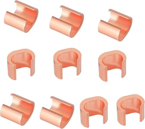 طقم موصل طرفي تجعيد نحاسي سميك على شكل حرف U، 10 قطع، أكمام تجعيد نحاسية، كابل مصنف غير معزول ومجموعة موصلات سلكية، مناسبة لمقياس 9,10,11 Awg in Kuwait
