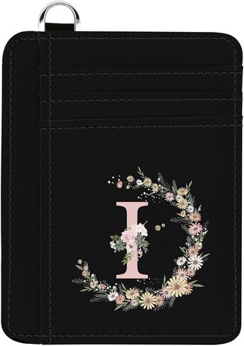 GABraden Credit Card Holder for Women,RFID Small Wallet Blocking Credit Card Holder,Slim Minimalist Wallet,Leather Card Case Holder With Keychain (Initial Monogram-K) in Kuwait