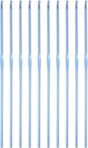 uxcell Aluminum Crochet Hook 5mm US Size H (Size 8) Knitting Needles for DIY Craft Yarn Blue 10Pcs in Saudi Arabia