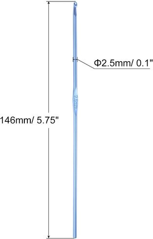 uxcell Aluminum Crochet Hook 5mm US Size H (Size 8) Knitting Needles for DIY Craft Yarn Blue 10Pcs in Saudi Arabia