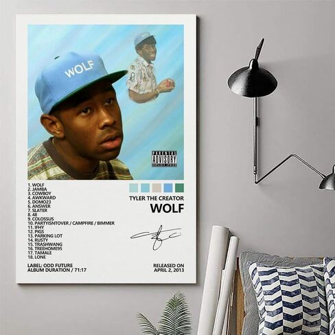 ملصقات غلاف ألبوم الموسيقى TEEZO Tyler، ملصق The Creator Wolf Music للغرفة الجمالية من القماش لتزيين غرفة النوم مقاس 12 × 18 بوصة (30 × 45 سم)، نمط غير إطار in Saudi Arabia